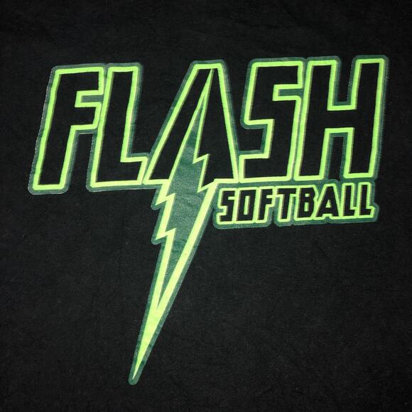 Men’s Black ‘Flash Softball’ Graphic Tee - Picture 3 of 4